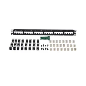 1 RU 24 Port Patch Panel Kit Black UICMPPK6G24BL