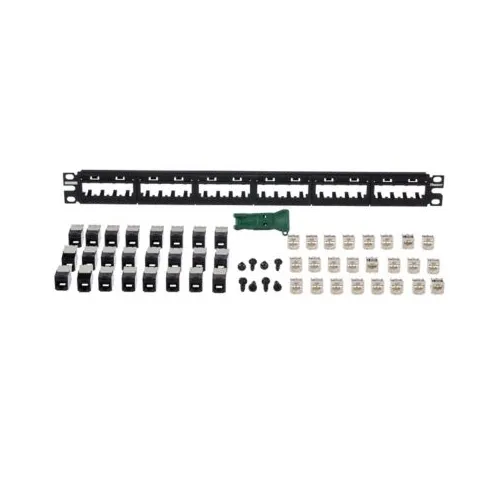 1 RU 24 Port Patch Panel Kit Black UICMPPK6G24BL