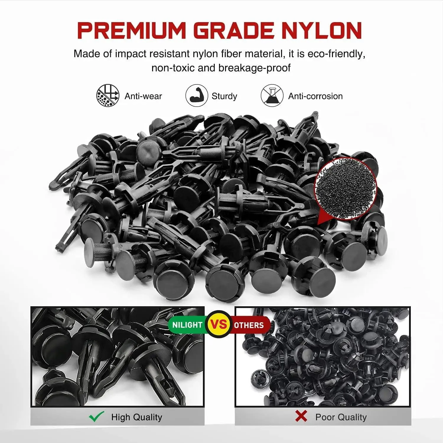 100 Pcs Head 18mm Hole 9mm Nylon Push-Type Automotive Clips Rivet Retainer Rear Bumper Cover Push-Type Retainer for Toyota #52161-02020 52161-16010 9mm
