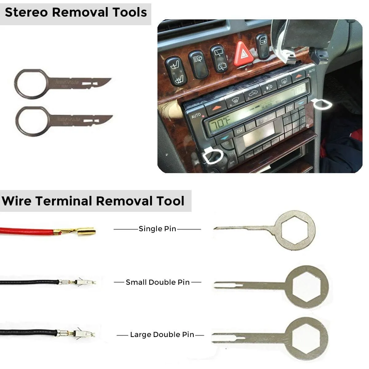 19Pcs Trim Removal Tool,Car Panel Door Audio Trim Removal Tool Kit, Auto Clip Pliers Fastener Remover Pry Tool Set with Storage Bag