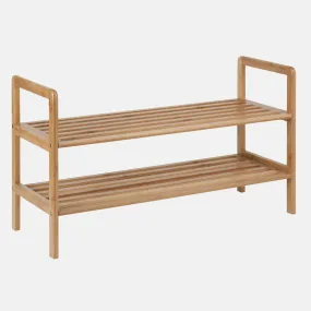2-Tier Bamboo Shoe Rack