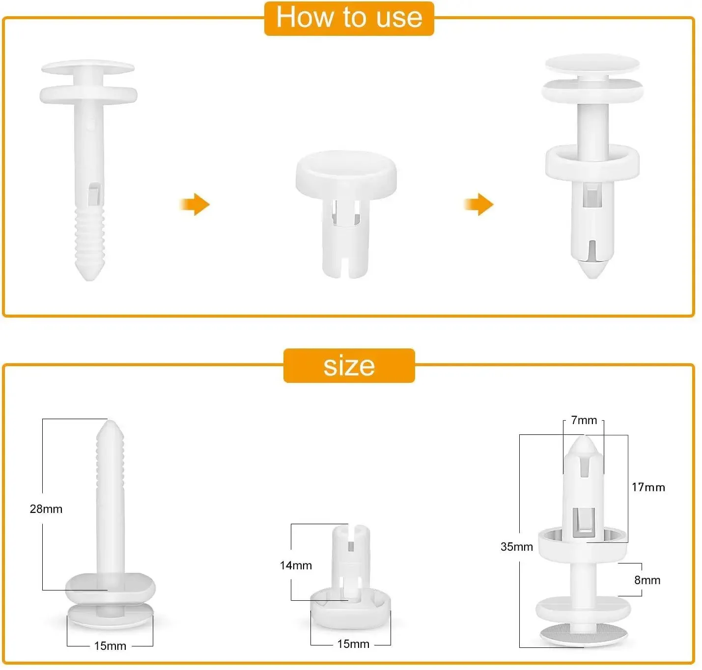 25 Pcs Head 15mm Hole 7mm Car Push Retainer Clips Kits For GM Chevrolet Cadillac GMC
