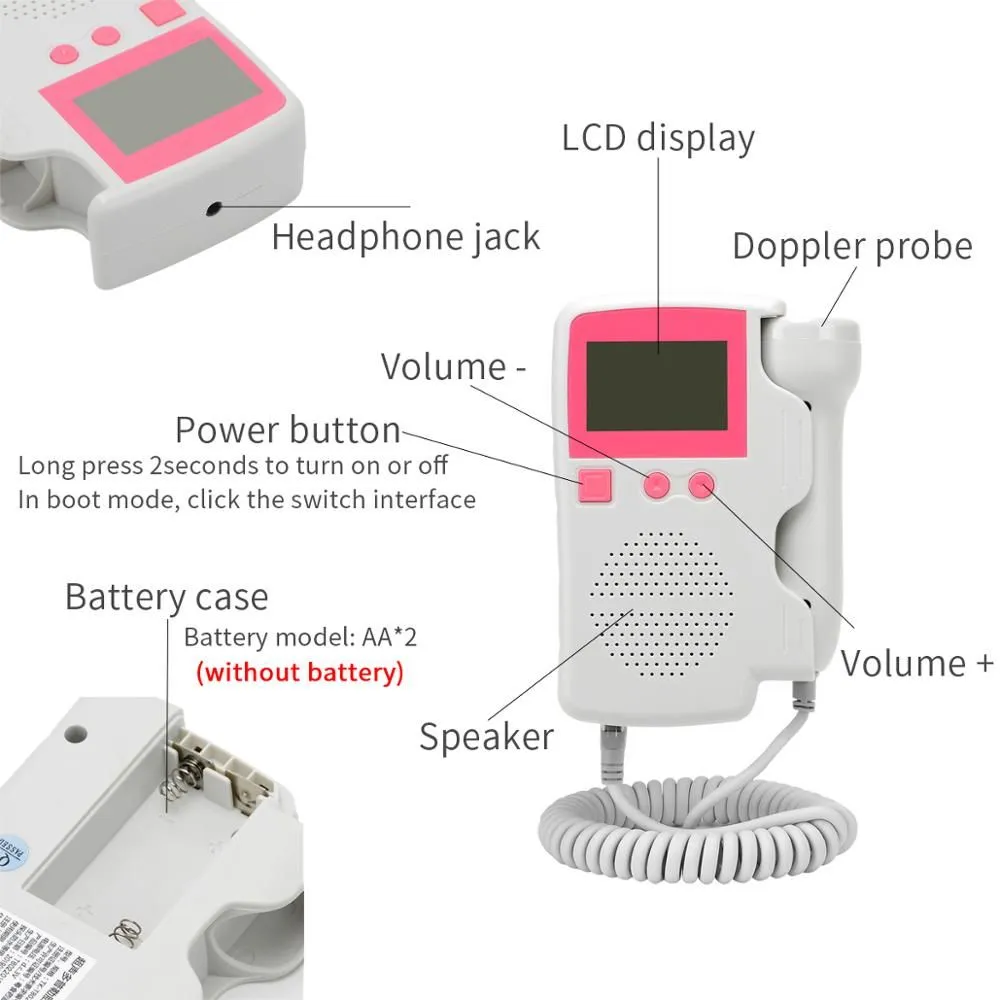 3.0MHz Doppler Fetal Heart rate Monitor