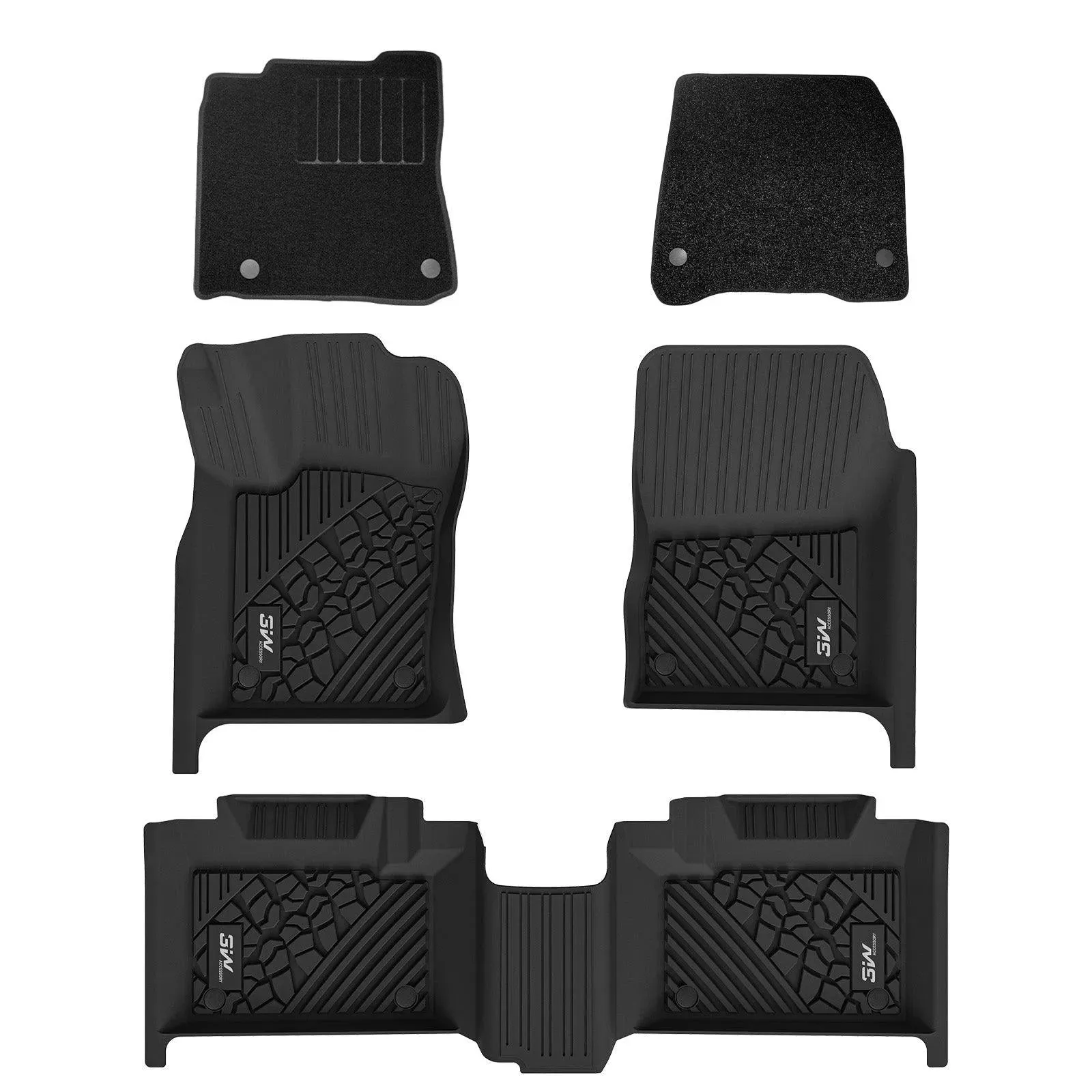 3W Jeep Grand Cherokee 2013-2015 (Non L or WK) Custom Floor Mat Trunk Mat TPE Material & All-Weather Protection