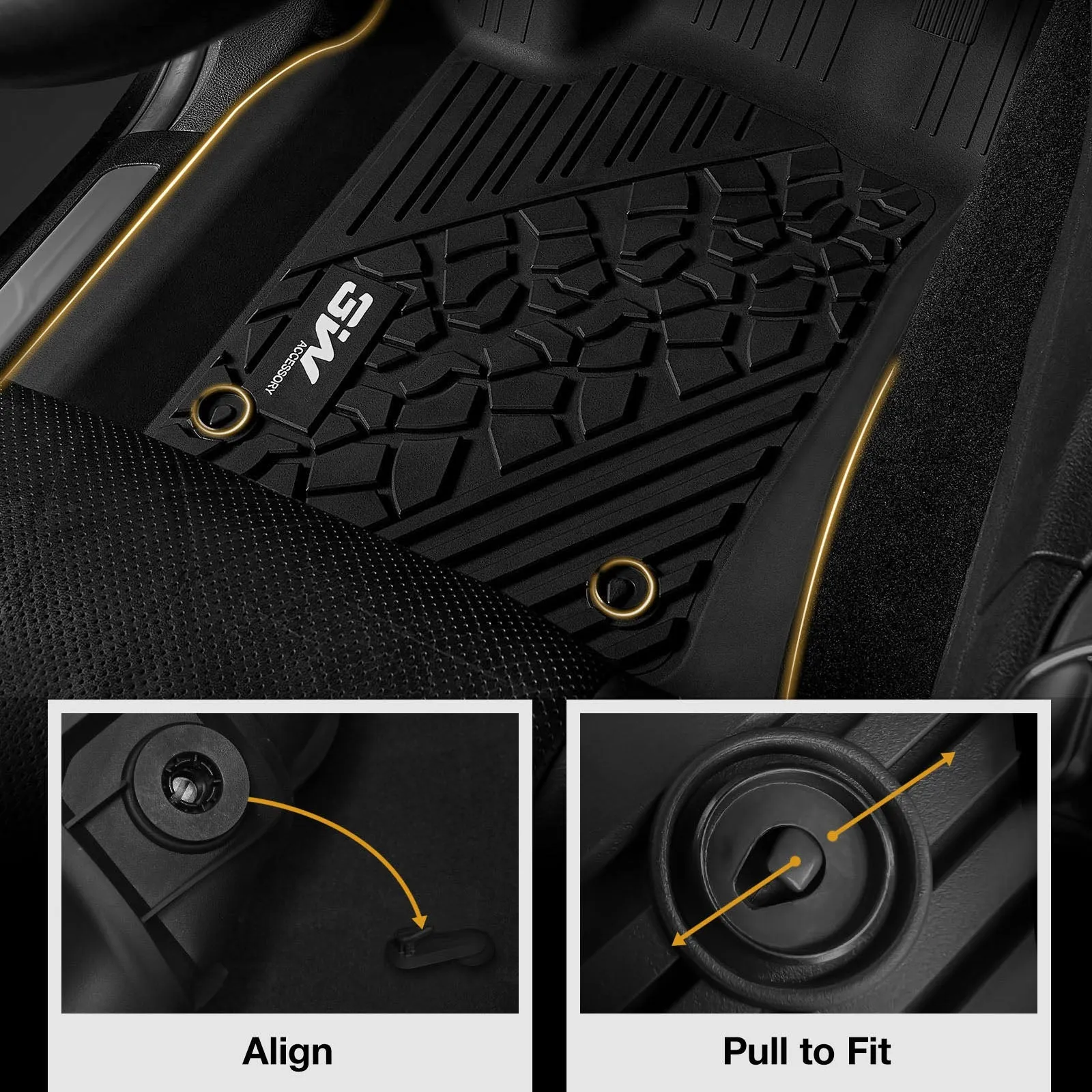 3W Jeep Grand Cherokee 2013-2015 (Non L or WK) Custom Floor Mat Trunk Mat TPE Material & All-Weather Protection