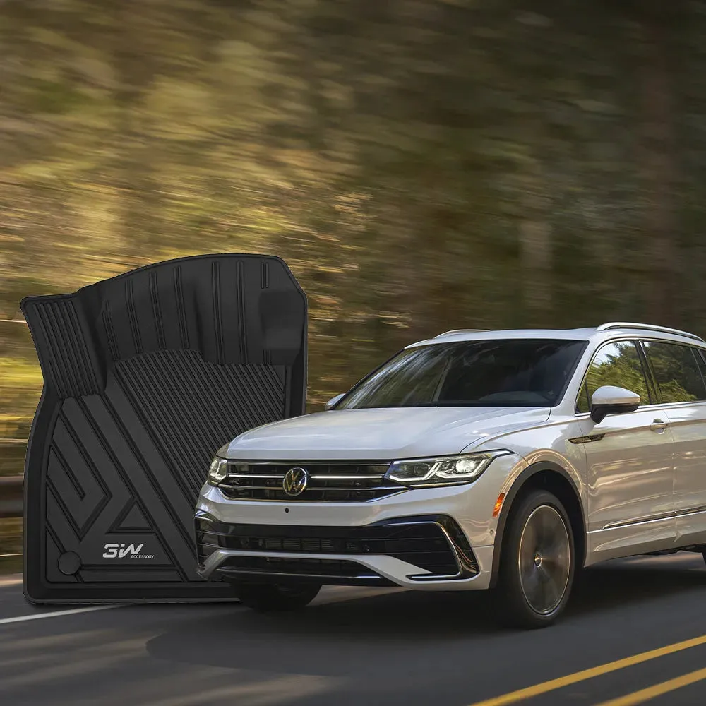 3W Volkswagen Tiguan 5 Seat Only 2018-2024 Custom Floor Mats TPE Material & All-Weather Protection
