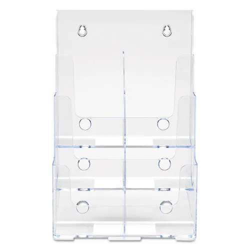 6-compartment Docuholder, Leaflet Size, 9.63w X 6.25d X 12.63h, Clear, Ships In 4-6 Business Days