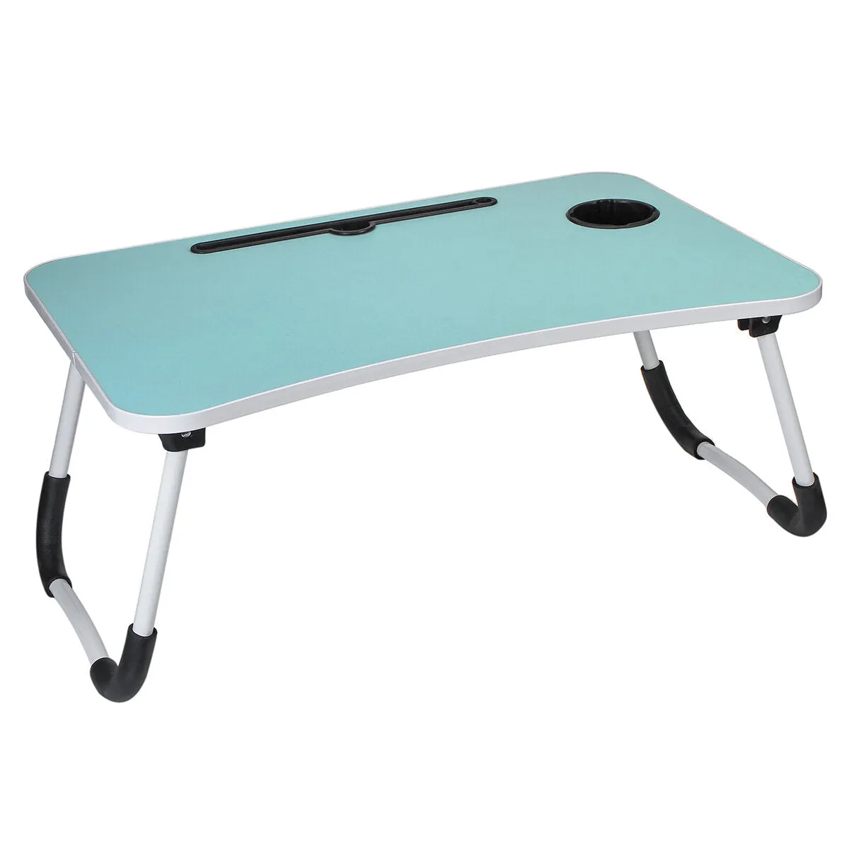 60 x 40 x 28cm Bed Tray Desk Folding Computer Desk With Card Slot And Cup Holder