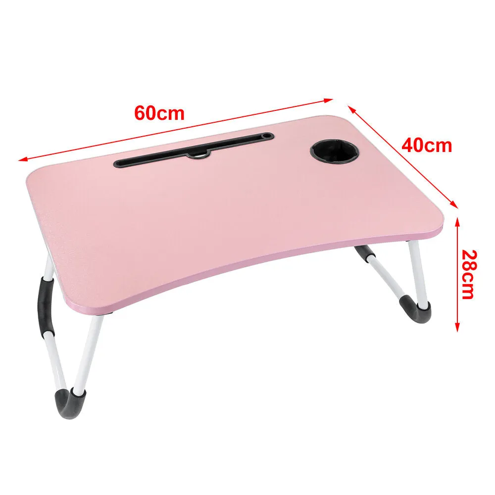 60 x 40 x 28cm Bed Tray Desk Folding Computer Desk With Card Slot And Cup Holder