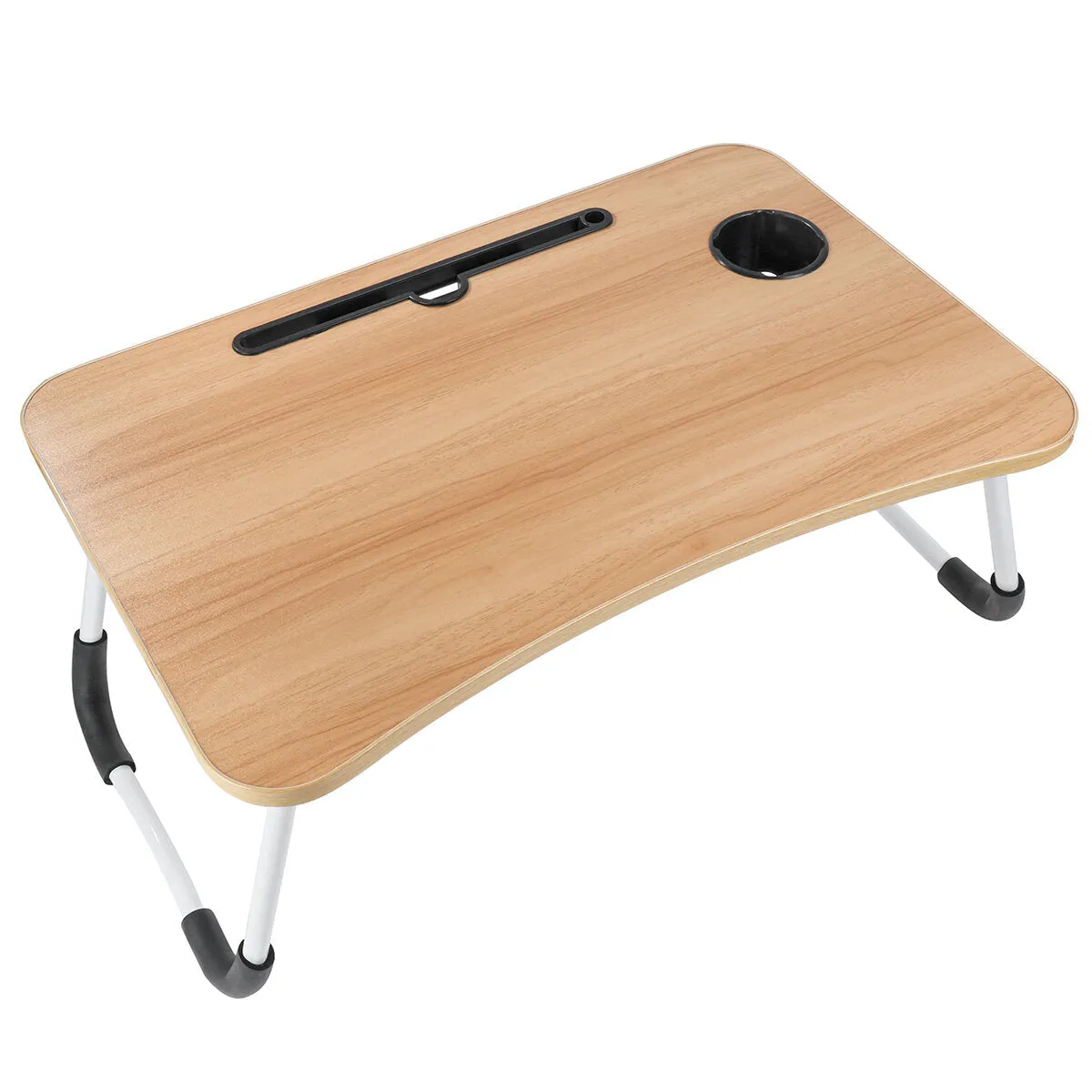 60 x 40 x 28cm Bed Tray Desk Folding Computer Desk With Card Slot And Cup Holder