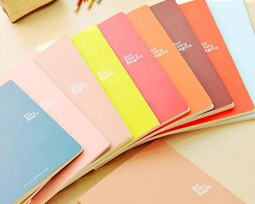 7 x 9 Inches 46 Pages Writing Composition Notebook Memo Book - Red