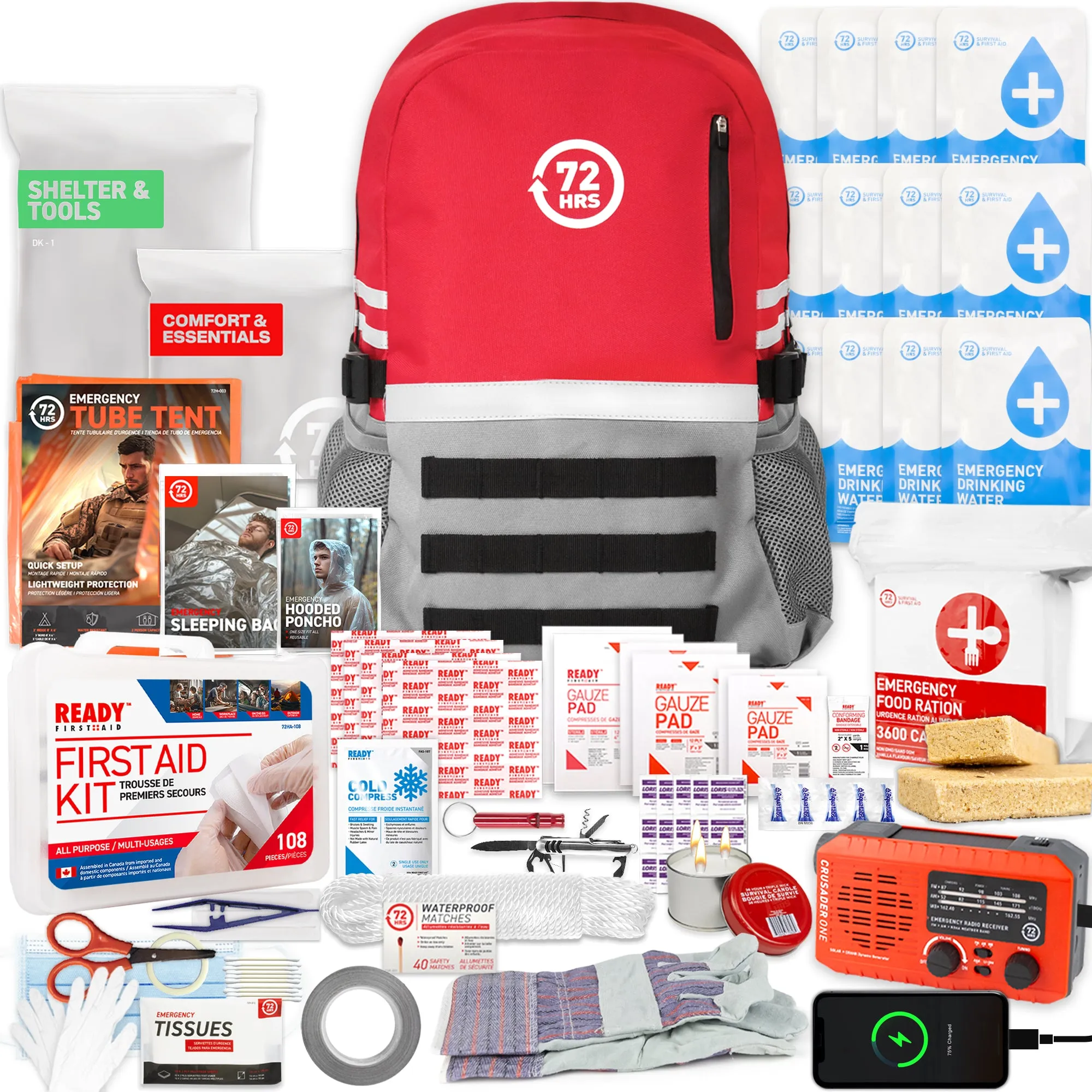 72HRS Deluxe Backpack - Emergency Survival Kit
