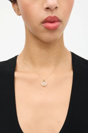 9K Gold & Diamond Hexagon Amulet Necklace