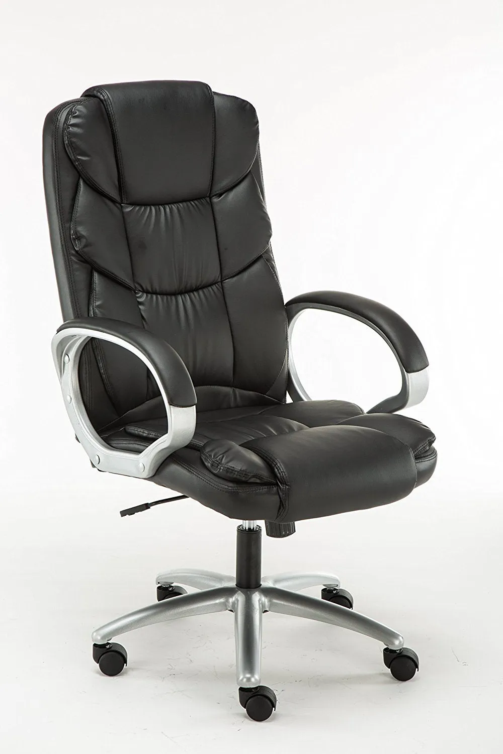 Adjustable Tilt High Back Swivel Leather Executive Chair, Black