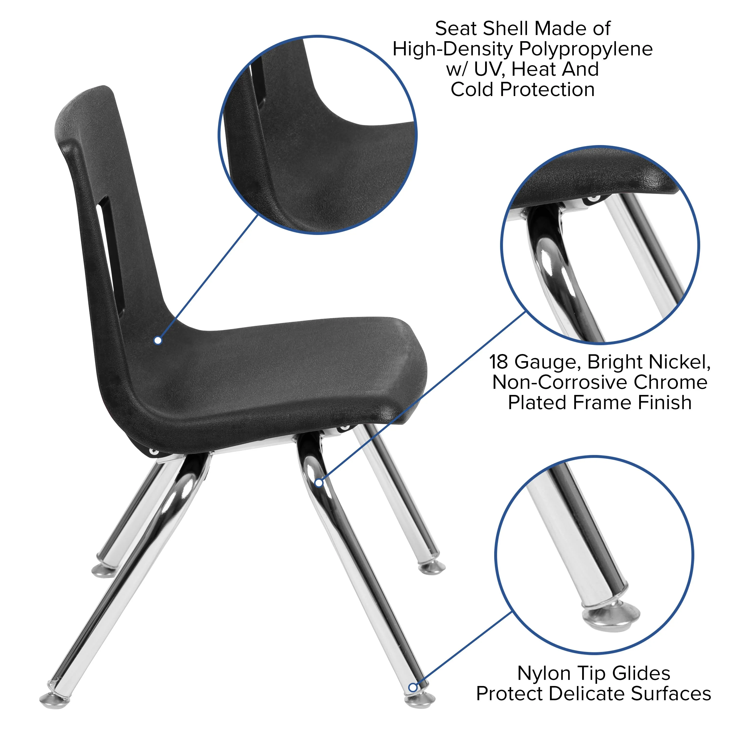 Advantage Student Stack School Chair - 12-inch