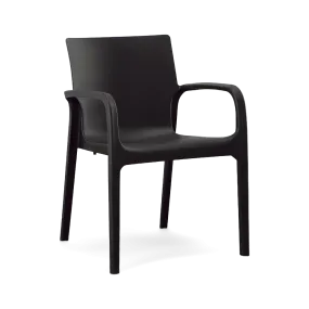ALISSA STACKABLE ARM CHAIR, BLACK