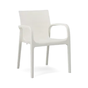 ALISSA STACKABLE ARM CHAIR, WHITE