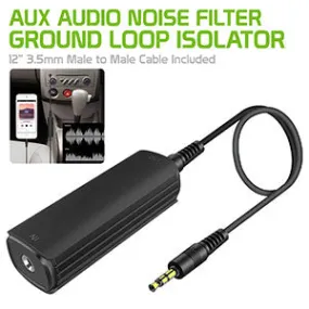 Aux / Video Cables #16 =  Ground Loop Isolator, Portable 3.5mm Female to Female Aux Audio Noise Filter Ground Loop Isolator (3.5mm Male to Male Cable Included)