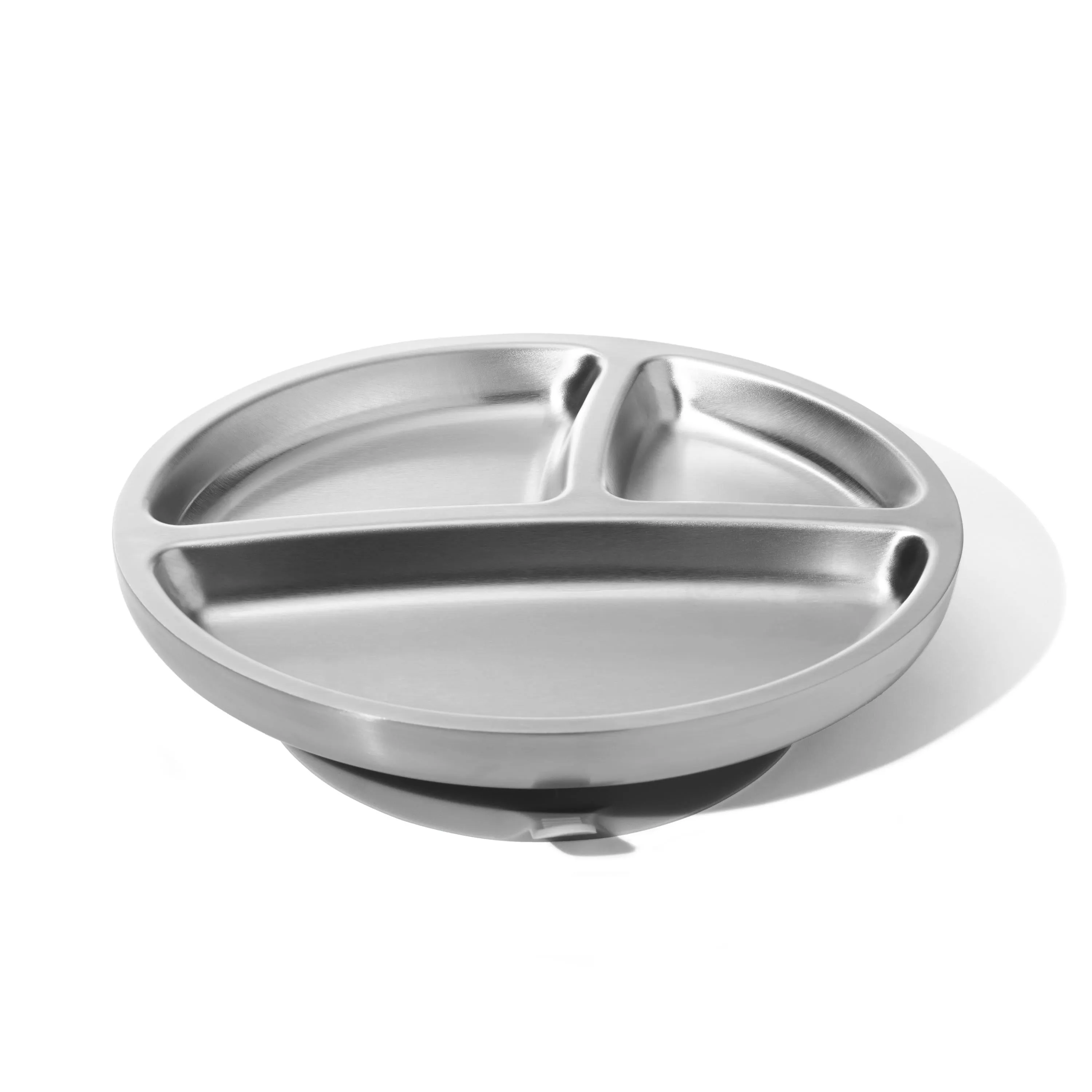 Baby Oval Divided Plate   Spoon | Stainless Steel & Silicone