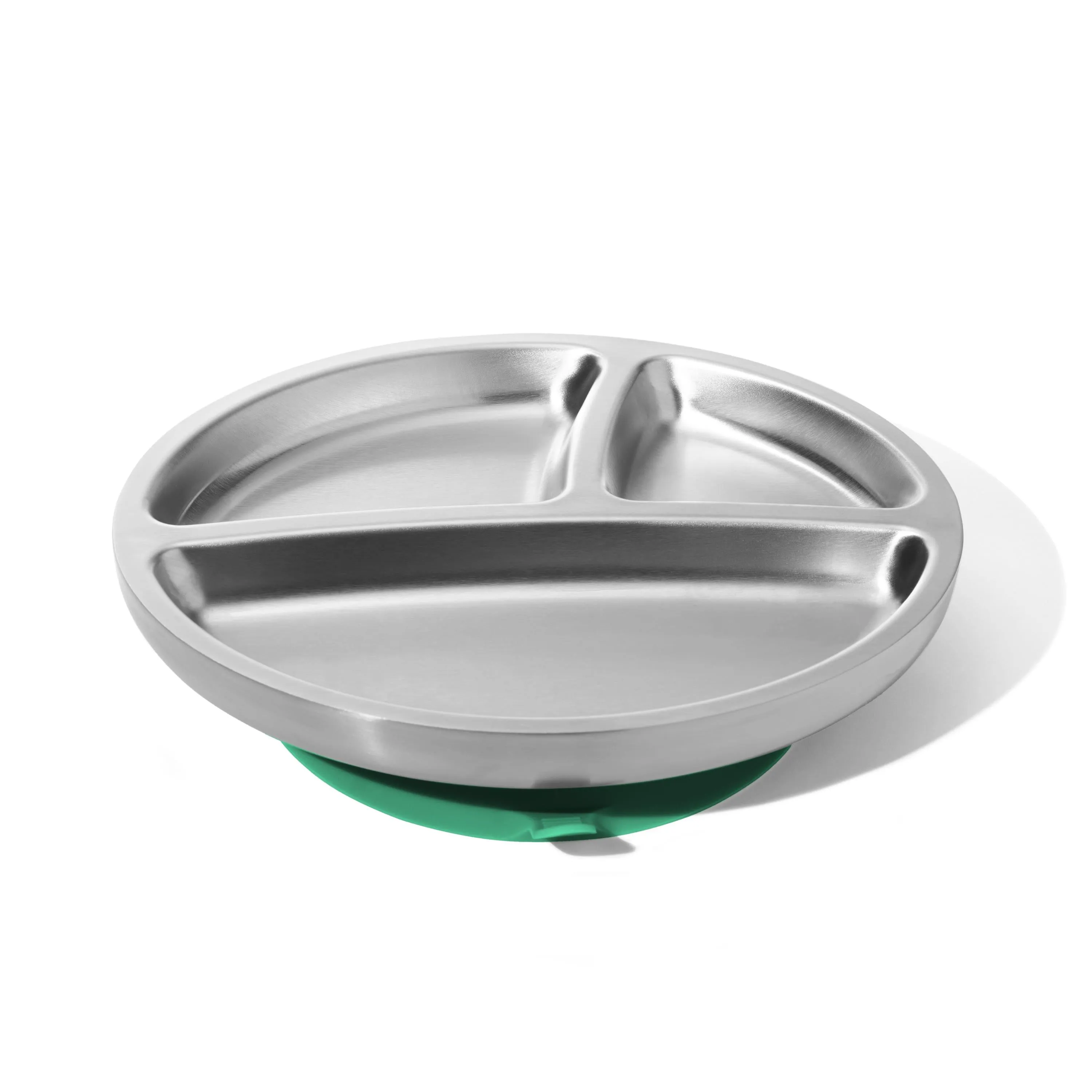 Baby Oval Divided Plate   Spoon | Stainless Steel & Silicone