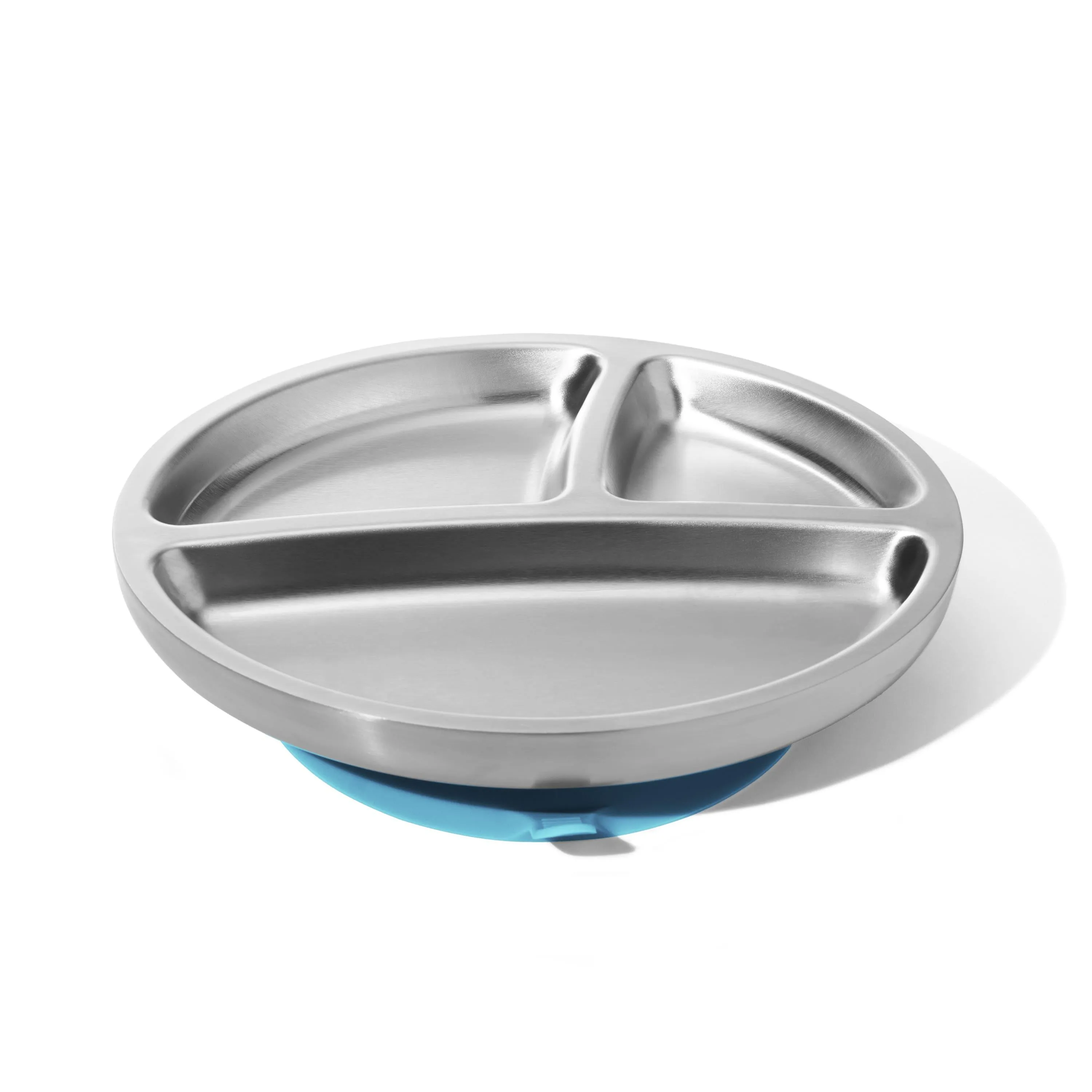 Baby Oval Divided Plate   Spoon | Stainless Steel & Silicone