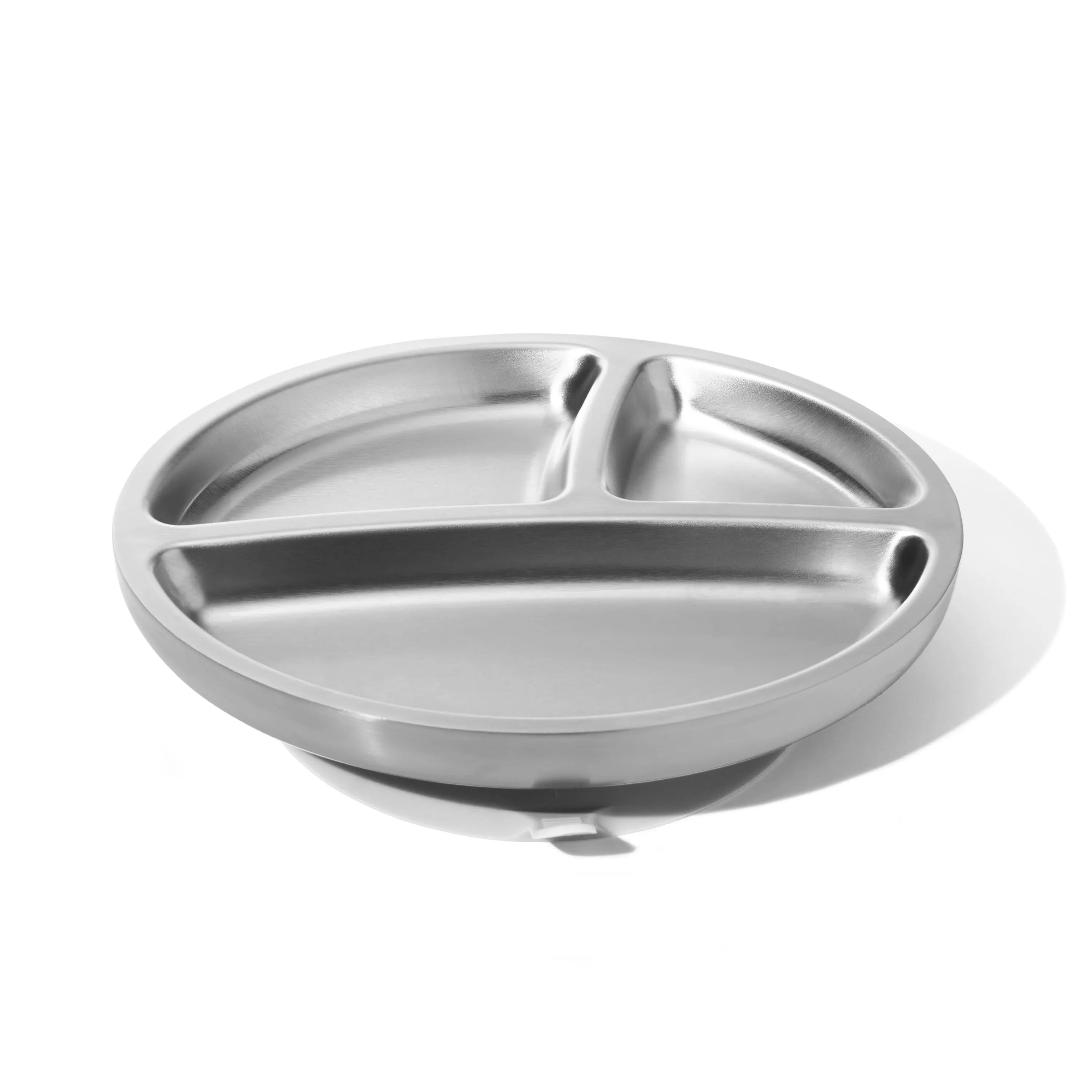 Baby Oval Divided Plate   Spoon | Stainless Steel & Silicone