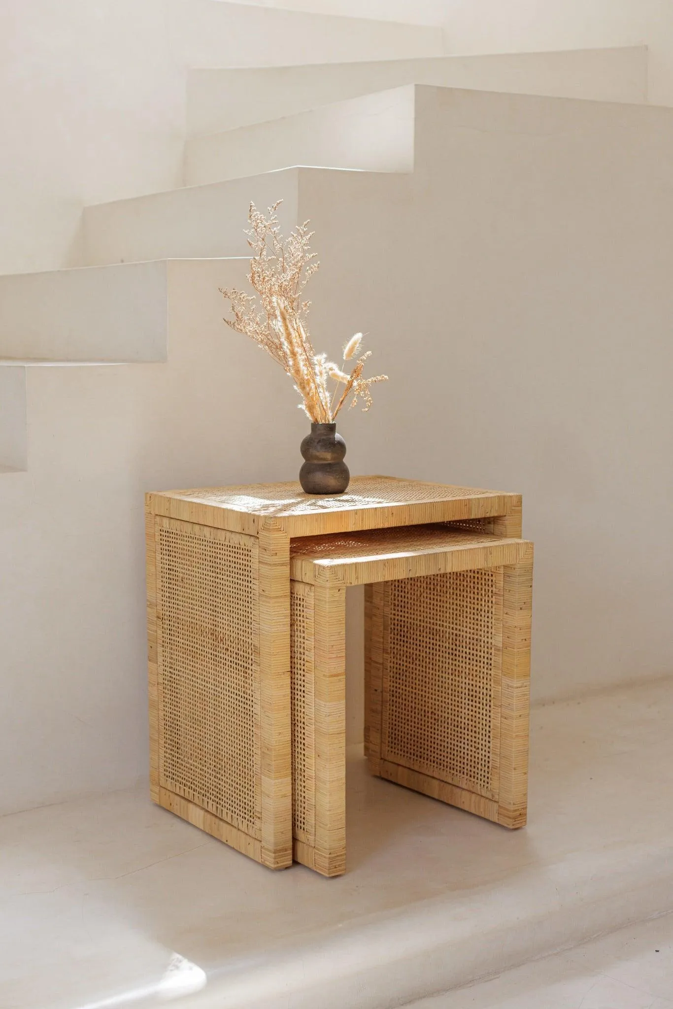 Bali Rattan Nesting Table