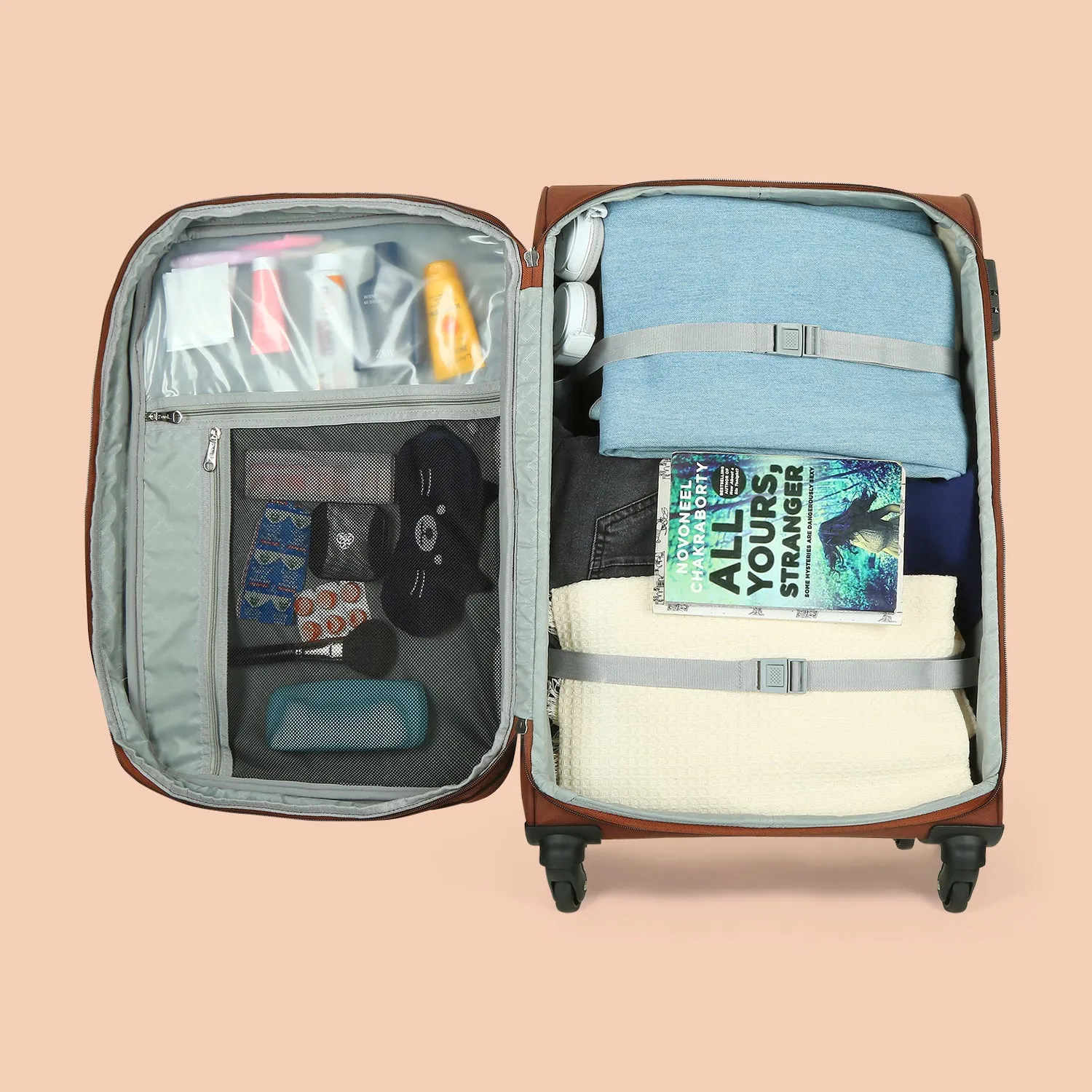 Banaras Elegance Saira Trolley Bag Combo (Cabin & Medium)