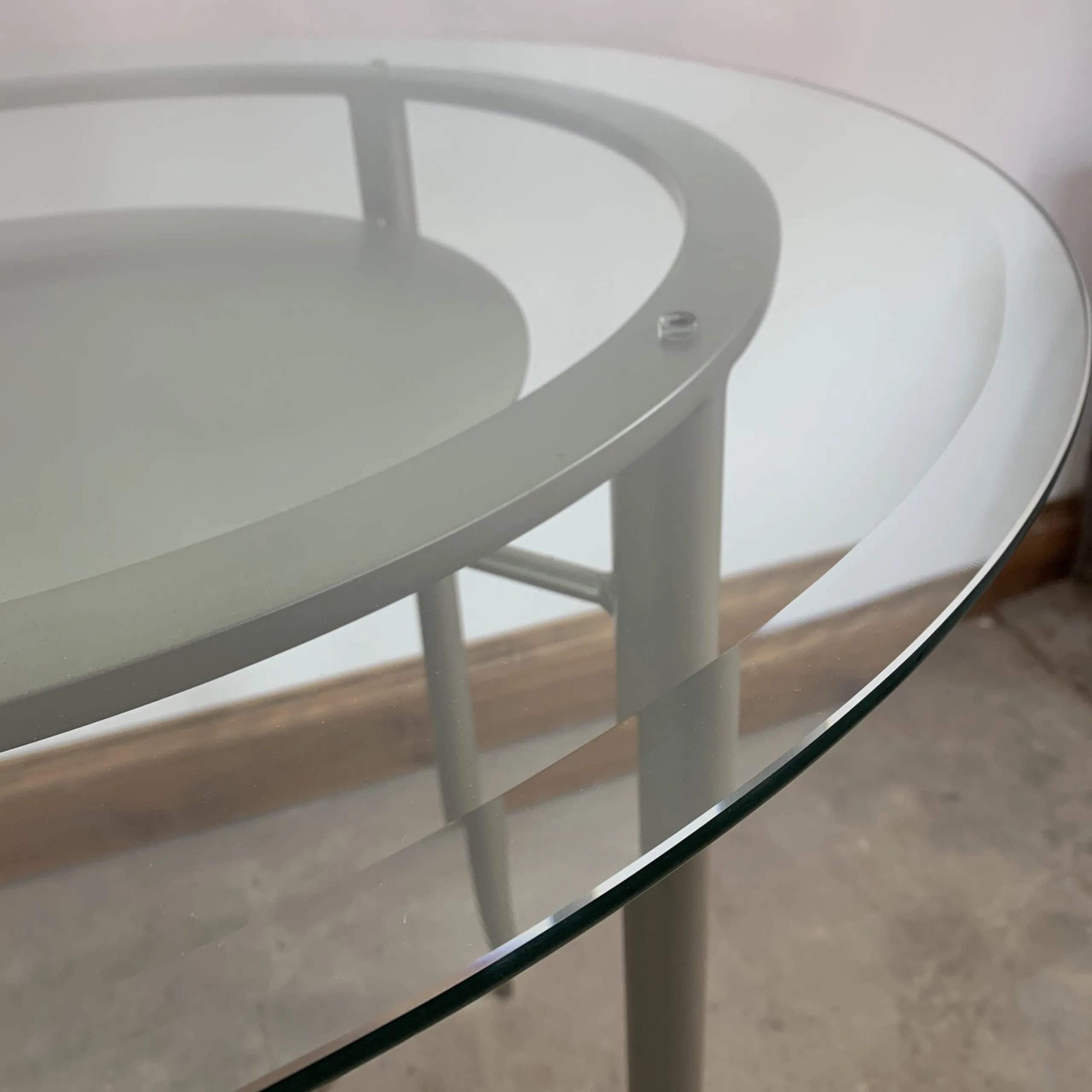 Bar Table, Glass, Steel, Round, Contemporary