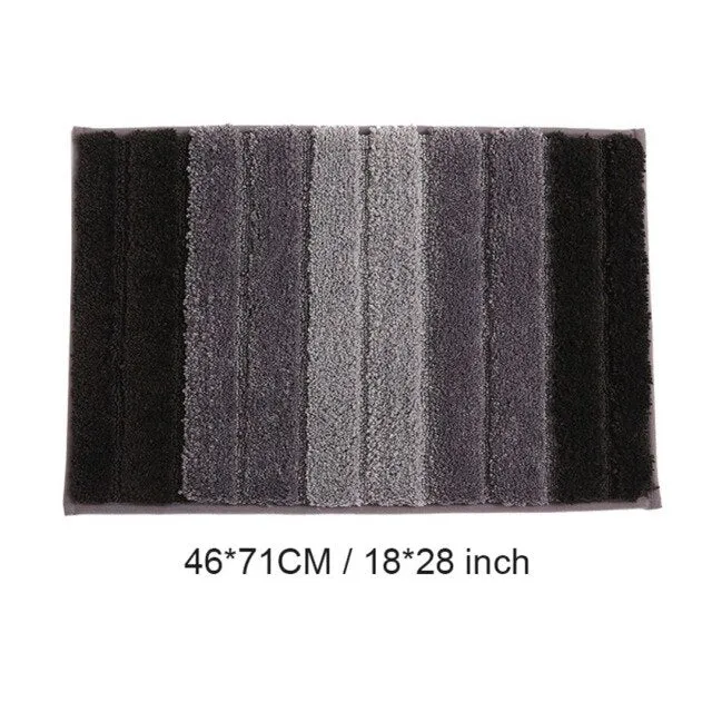 Bathroom Front Door Rug Fashion Concise Stripes Pattern Absorbent Doormat Anti-Slip Floor Mat Soft Carpet Foot Pad Rug N