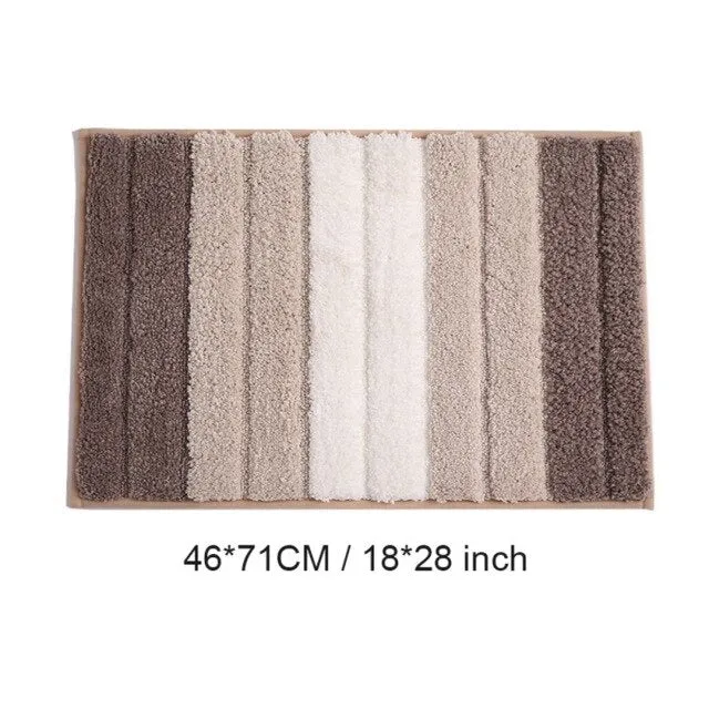 Bathroom Front Door Rug Fashion Concise Stripes Pattern Absorbent Doormat Anti-Slip Floor Mat Soft Carpet Foot Pad Rug N