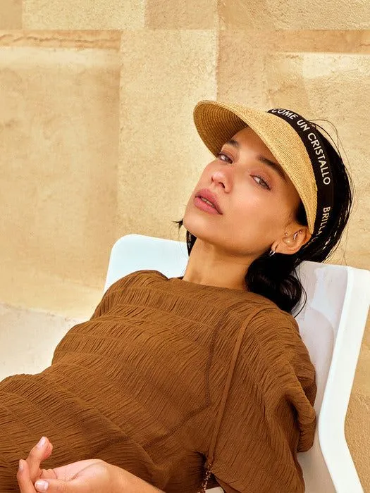 BBYB Raffia Sun Visor Cap (Natural)