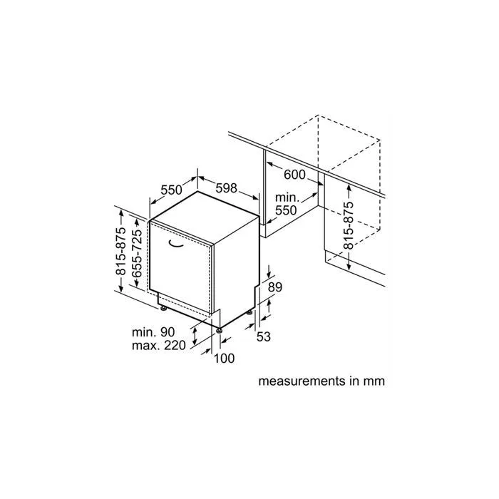 Bosch SMV25BX03R Built-in Dishwasher Fully Integrated