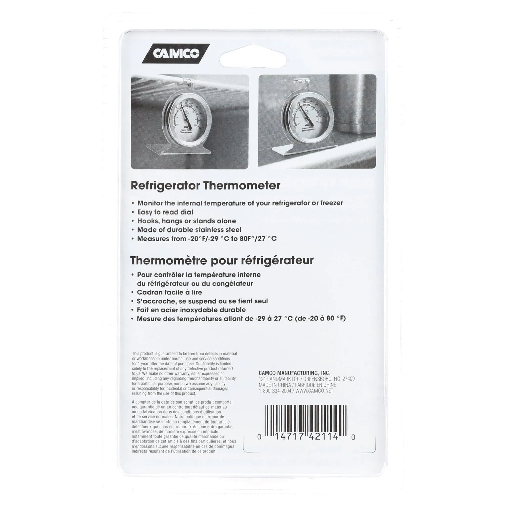 Camco Thermometer - Silver, Stainless Steel