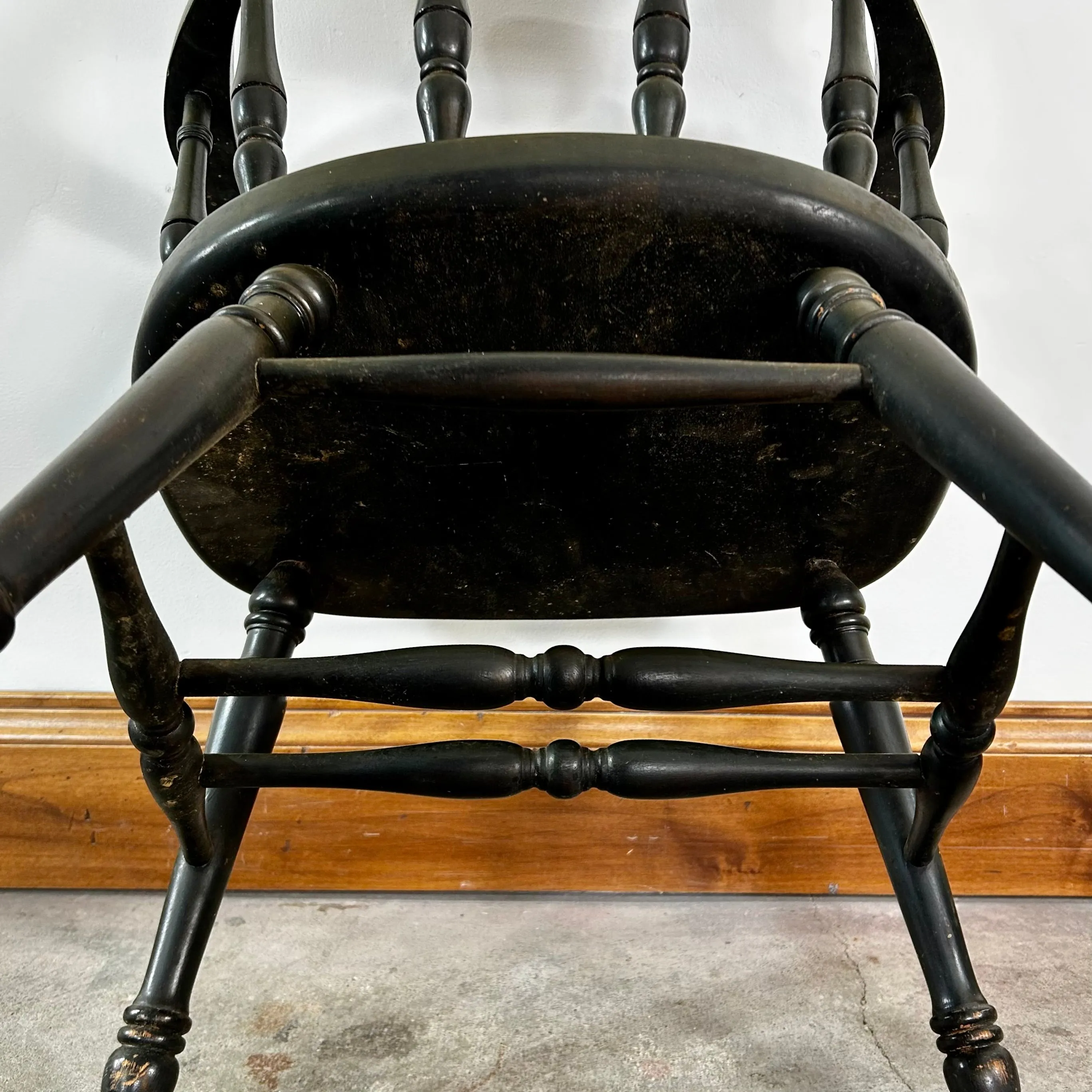 Captain's Chairs, Vintage, Colonial, Olive Green, Set of Four