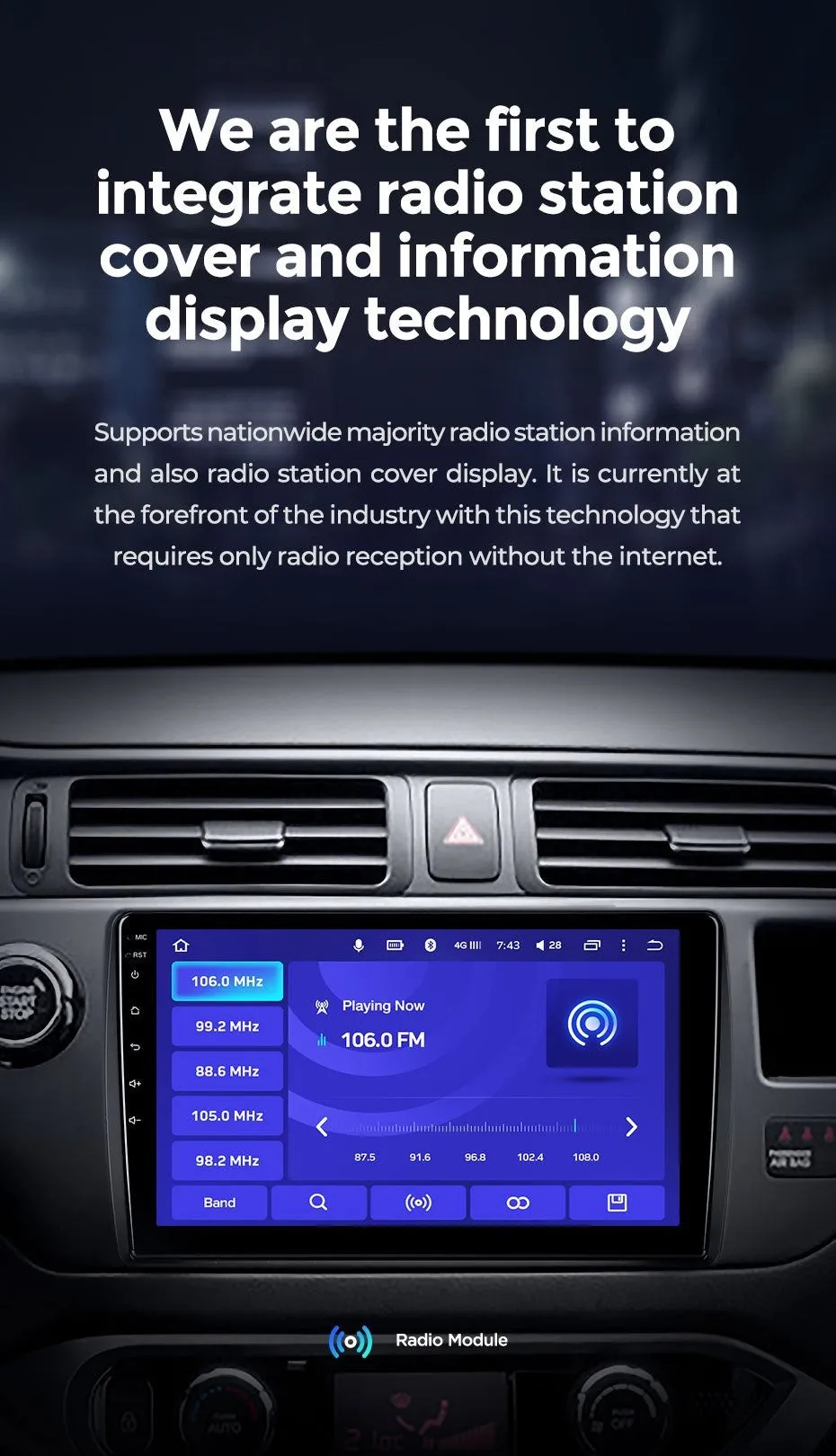 Car Dealz 10.2" Android 10.0 Toyota RAV4 XA50 2018 - 2020 In Dash Plus OEM Fascia