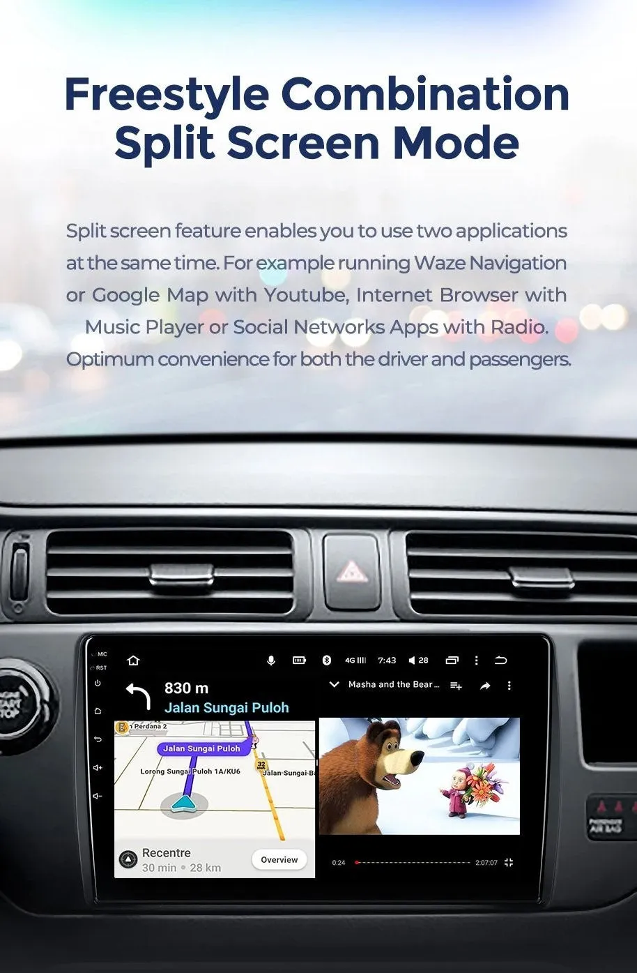 Car Dealz 10.2" Android 10.0 Toyota RAV4 XA50 2018 - 2020 In Dash Plus OEM Fascia