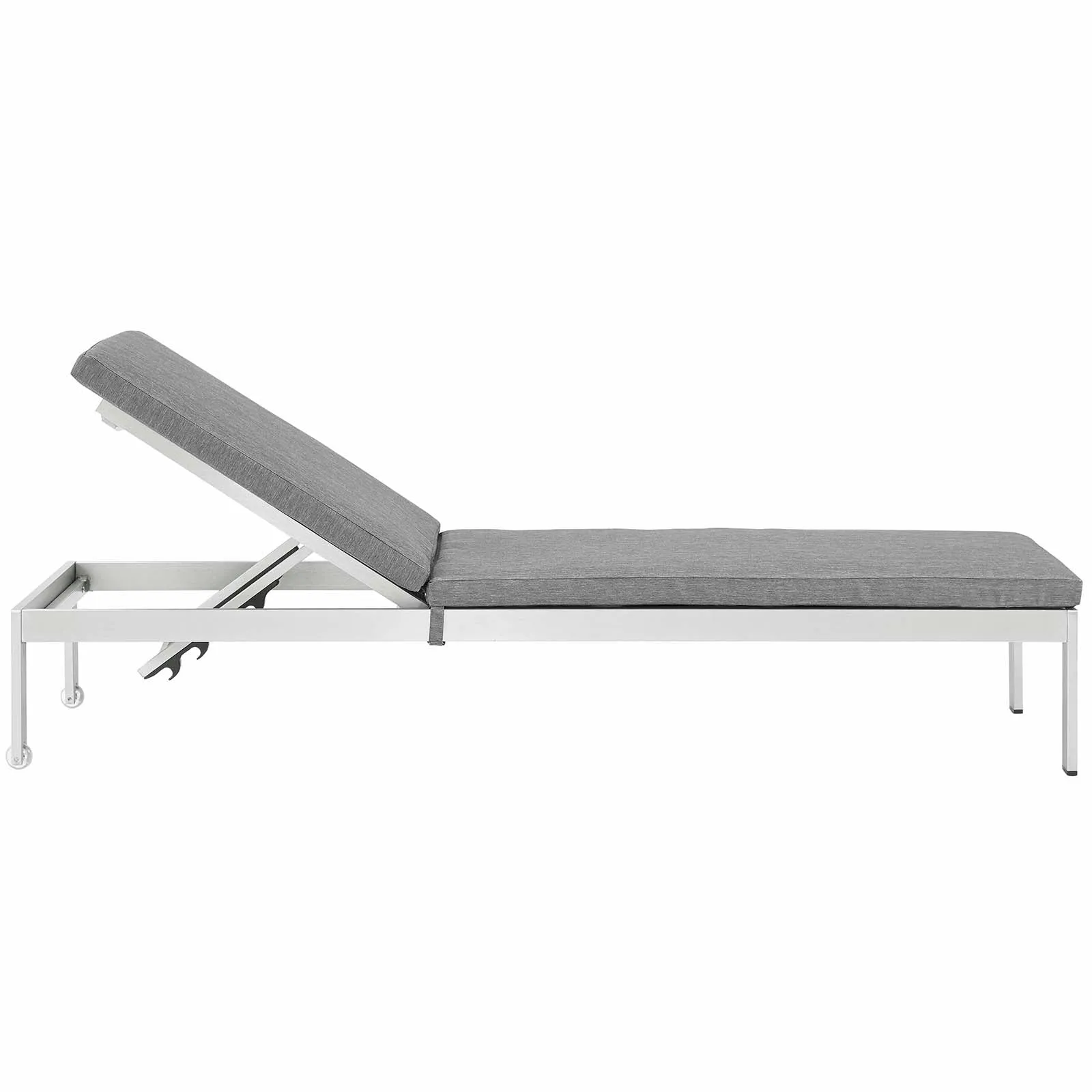 Coast Outdoor Patio Aluminum Black Mesh Chaise With Cushions