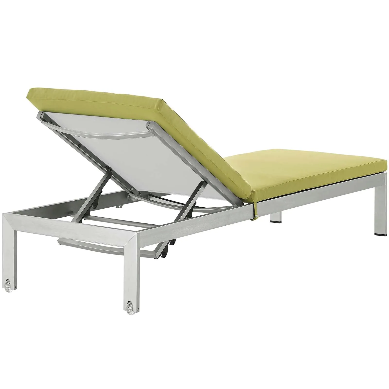 Coast Outdoor Patio Aluminum Black Mesh Chaise With Cushions