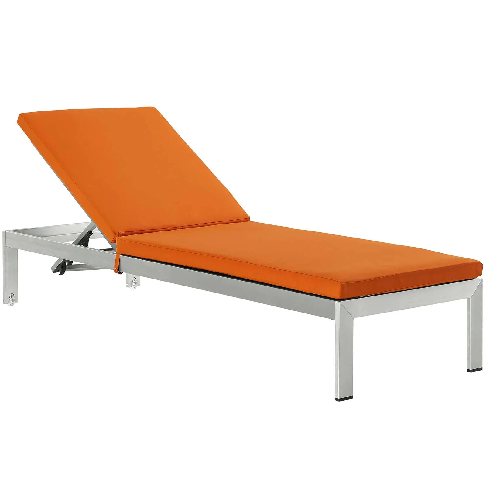 Coast Outdoor Patio Aluminum Black Mesh Chaise With Cushions