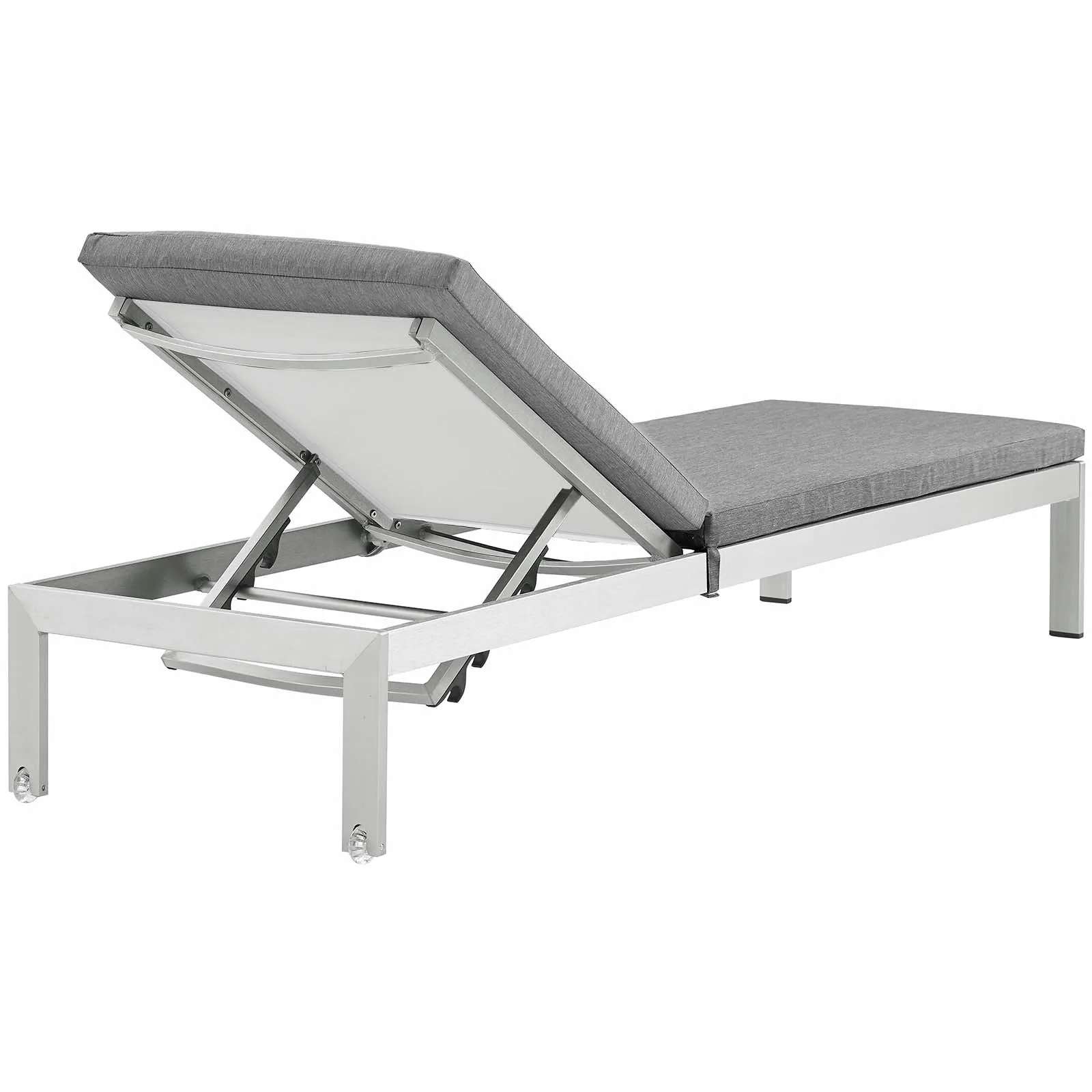 Coast Outdoor Patio Aluminum Black Mesh Chaise With Cushions