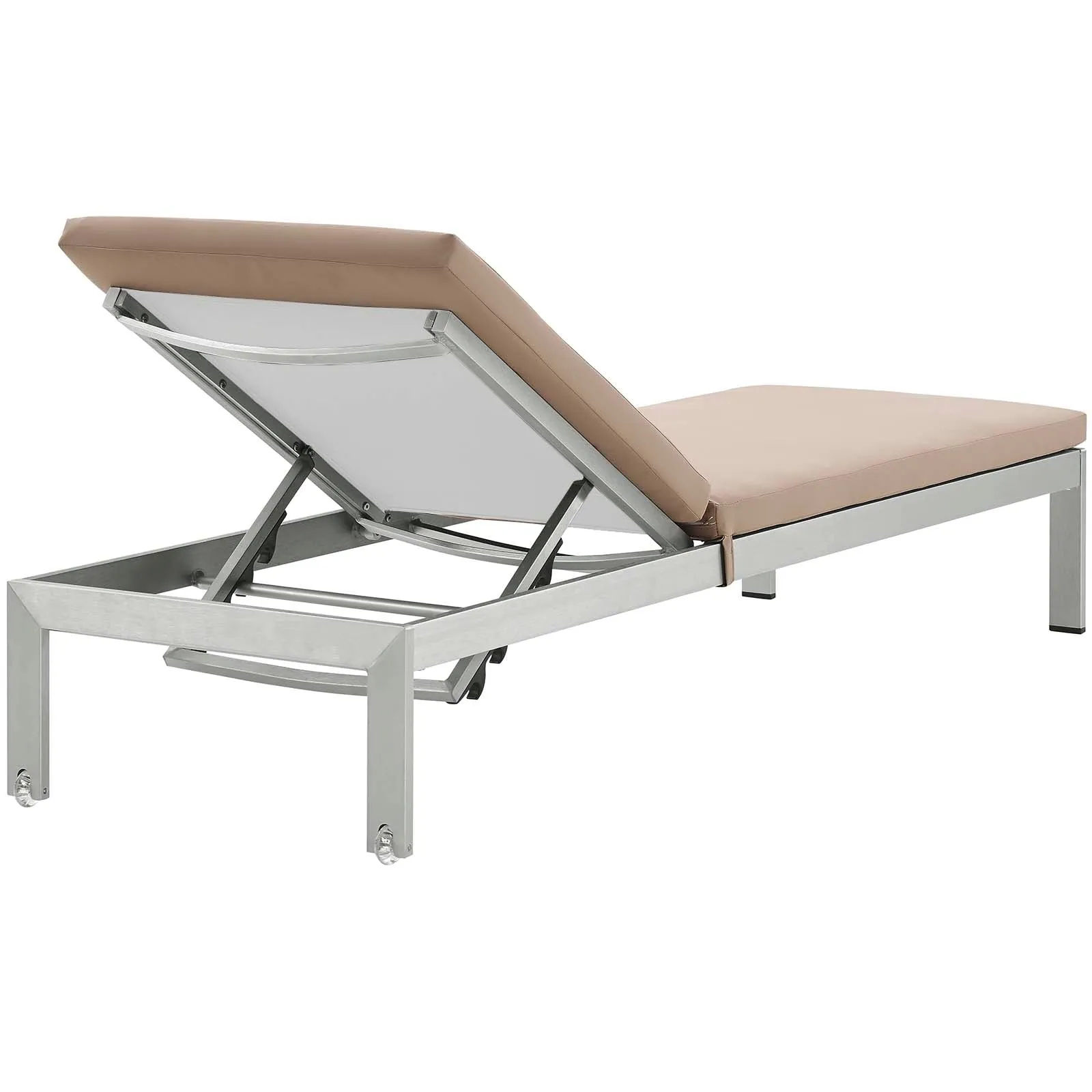 Coast Outdoor Patio Aluminum Black Mesh Chaise With Cushions