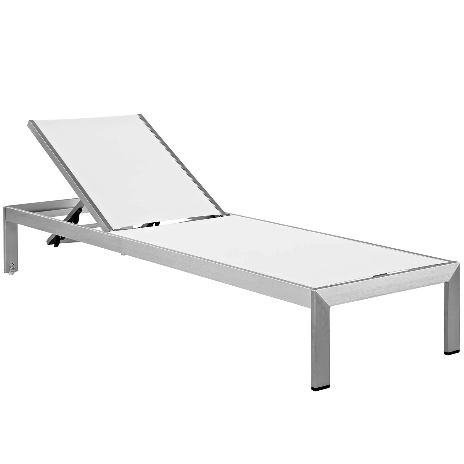 Coast Outdoor Patio Aluminum Black Mesh Chaise With Cushions