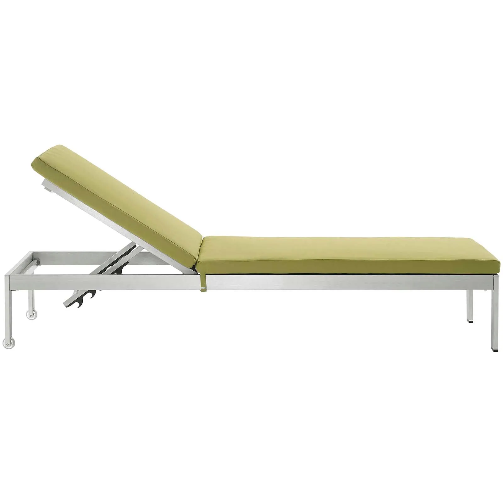 Coast Outdoor Patio Aluminum Black Mesh Chaise With Cushions