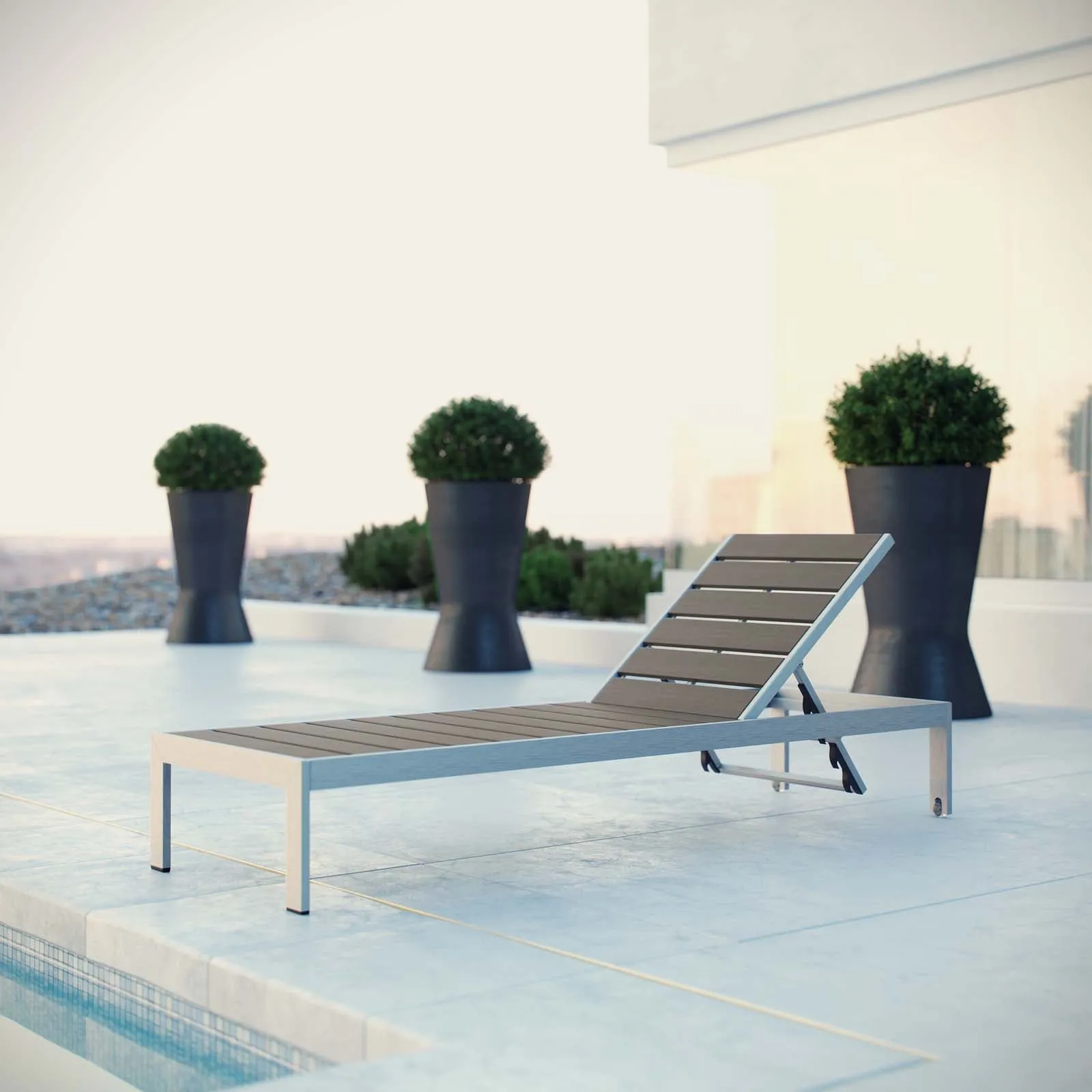 Coast Outdoor Patio Aluminum Chaise