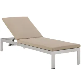 Coast Outdoor Patio Aluminum Rattan Chaise With Cushions