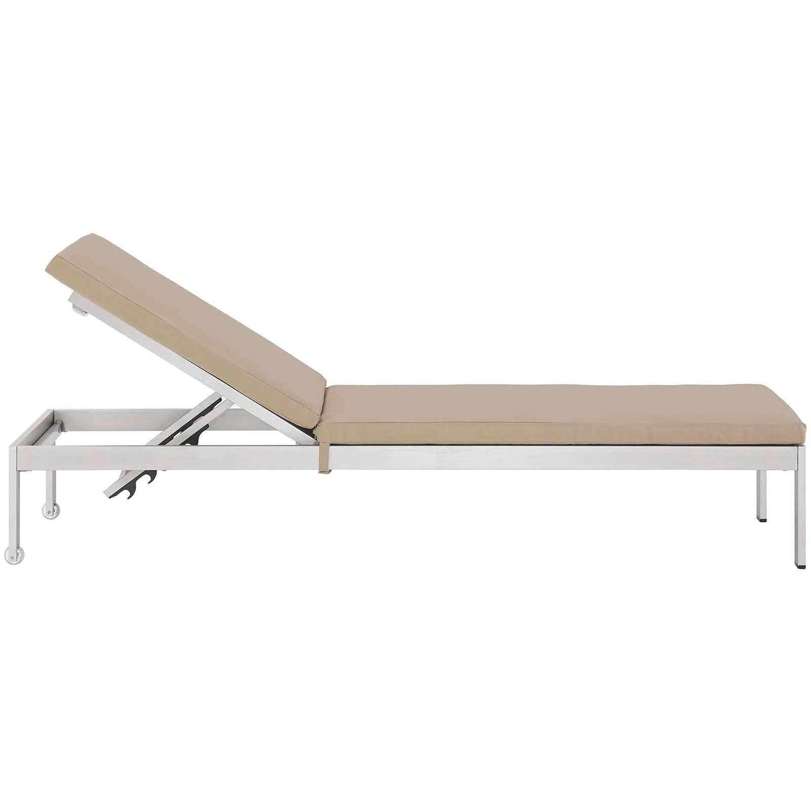 Coast Outdoor Patio Aluminum Rattan Chaise With Cushions