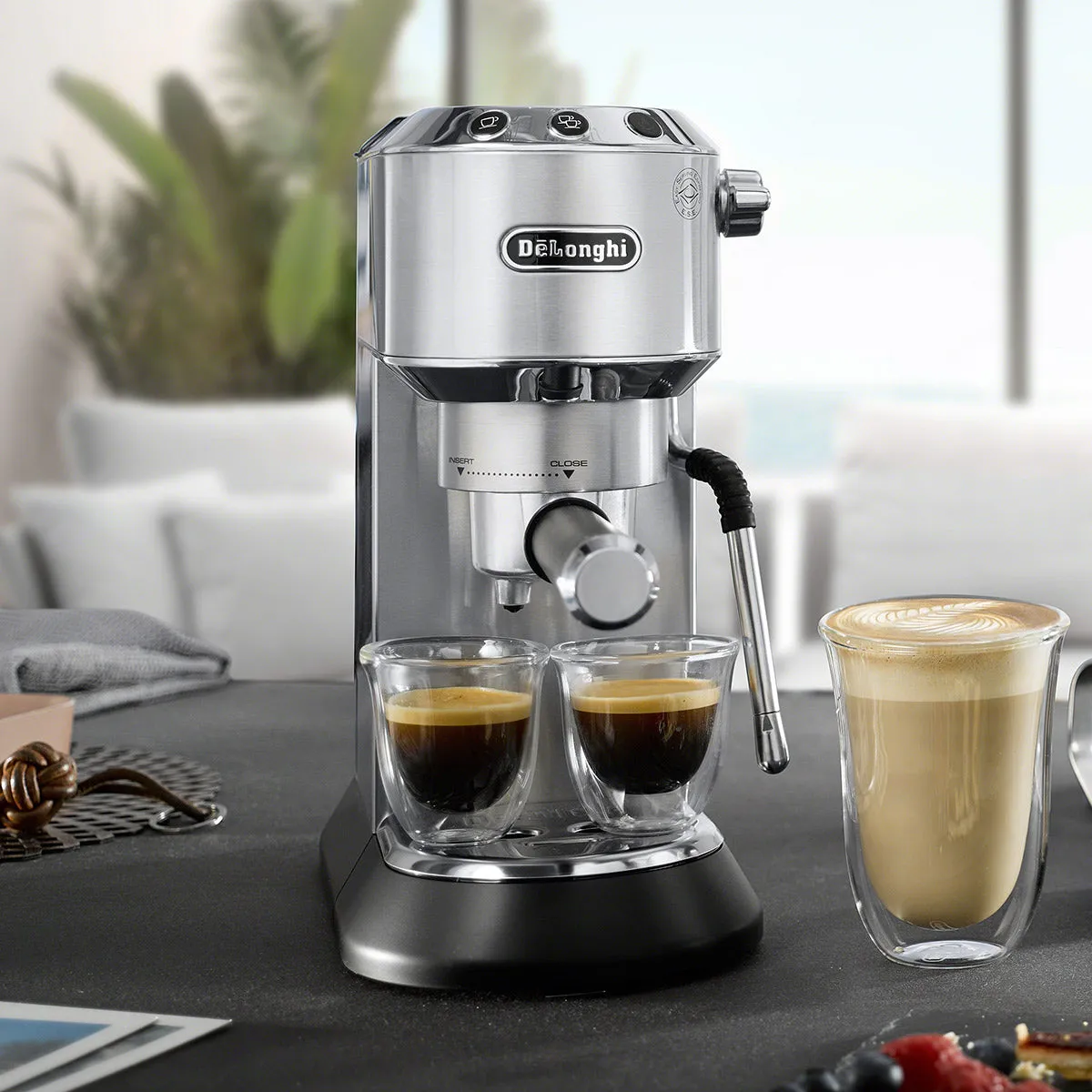 DeLonghi Dedica Arte Manual Espresso Machine, Metal #EC885M