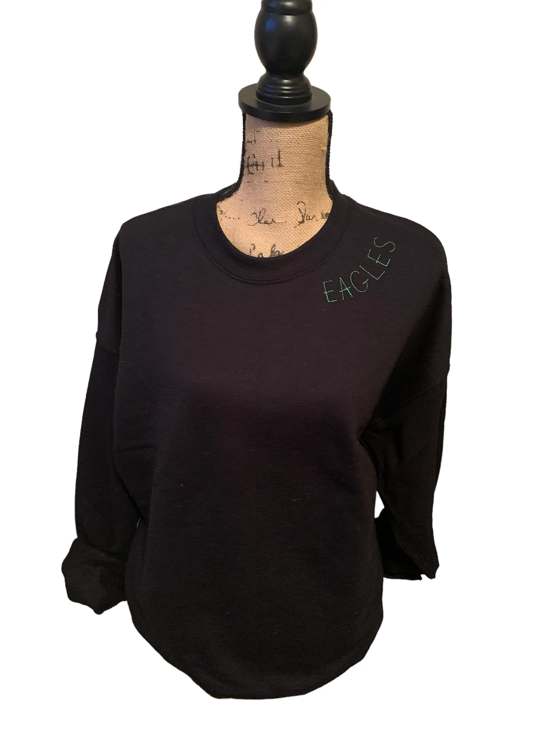 Eagles collar embroidered sweatshirt