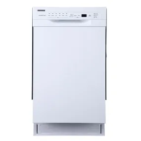 Edgestar BIDW1802WH 18" Wide 8 Place Setting Energy Star Certified Built-In Front Control Dishwasher in White